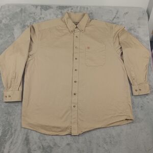 Ariat Men's Casual Tan Button-Down Shirt Size XXL